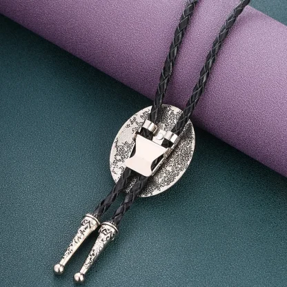 Retro Oval Floral Bolo Tie - Image 4