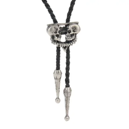 Skull Shaped Pendant Bolo Tie