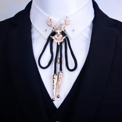 Elegant Deer Head Bolo Tie