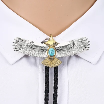 Shiny Eagle Wings Bolo Tie - Image 2