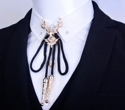 Elegant Deer Head Bolo Tie - Image 3