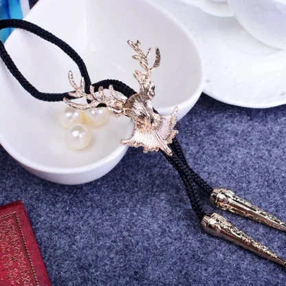 Elegant Deer Head Bolo Tie - Image 4