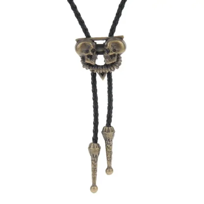 Skull Shaped Pendant Bolo Tie - Image 2