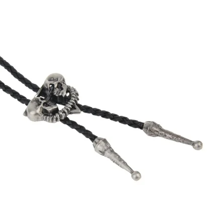 Skull Shaped Pendant Bolo Tie - Image 3