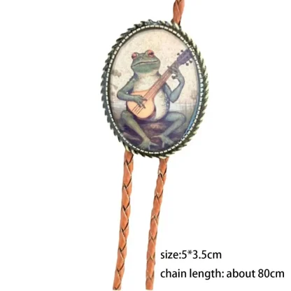 Vintage-style Frog Print Bolo Tie - Image 9