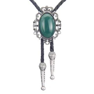 Formal Oval Green Bolo Tie