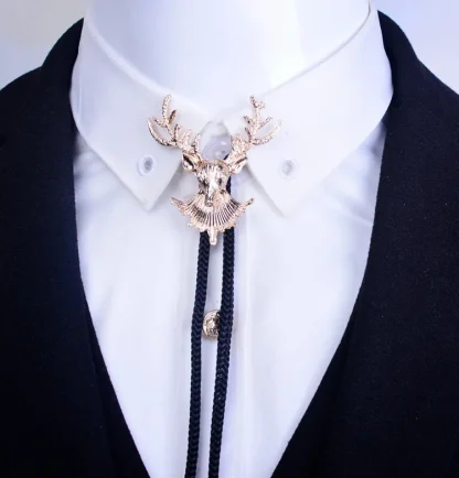 Elegant Deer Head Bolo Tie - Image 2