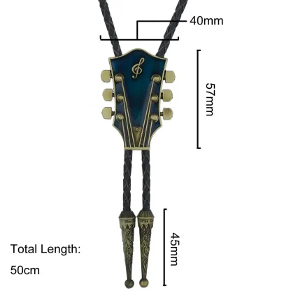 Musical Headstock Pendant Bolo Tie - Image 6